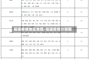 福建疫情地区地图/福建疫情分部图