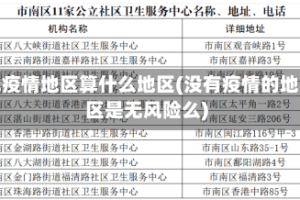 无疫情地区算什么地区(没有疫情的地区是无风险么)