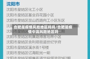 合肥是疫情风险地区吗吗/合肥是疫情中高风险地区吗